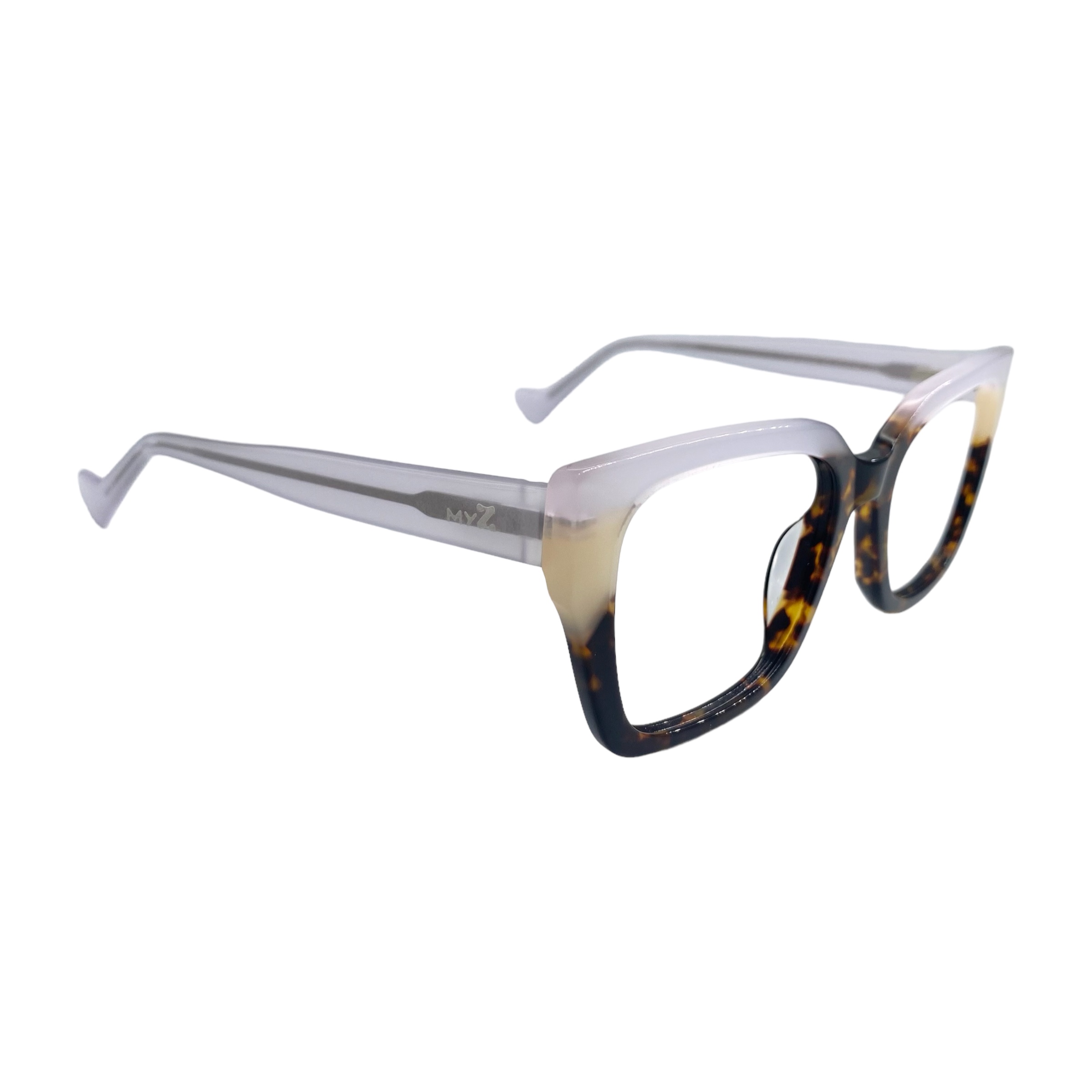 Óculos MYZ QUADRADO TARTARUGA COM DETALHE TRANSPARENTE FOSCO - Imagem 2