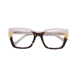 Óculos MYZ QUADRADO TARTARUGA COM DETALHE TRANSPARENTE FOSCO