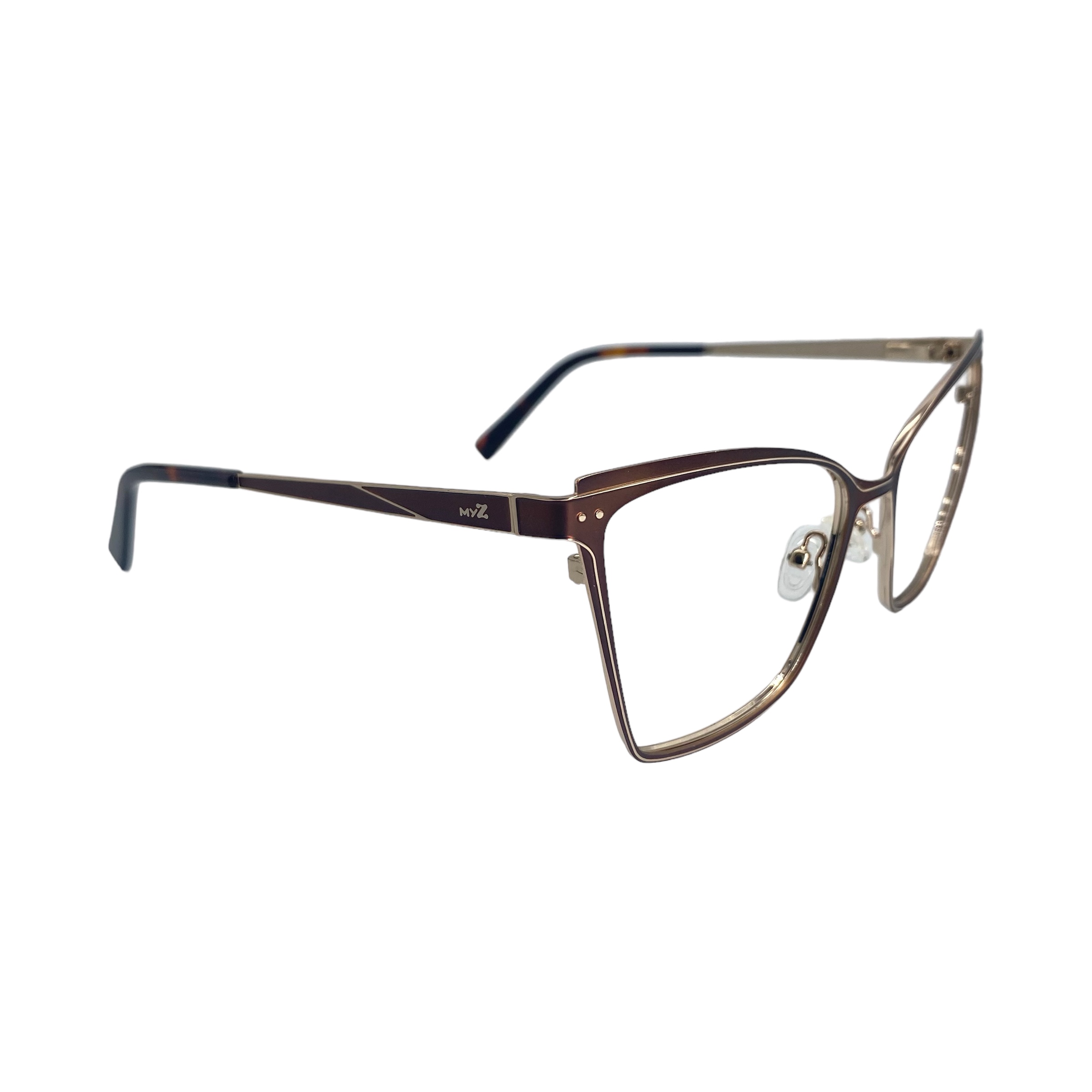 Óculos MYZ GATINHO MARRON COM DETALHE OURO - Imagem 2
