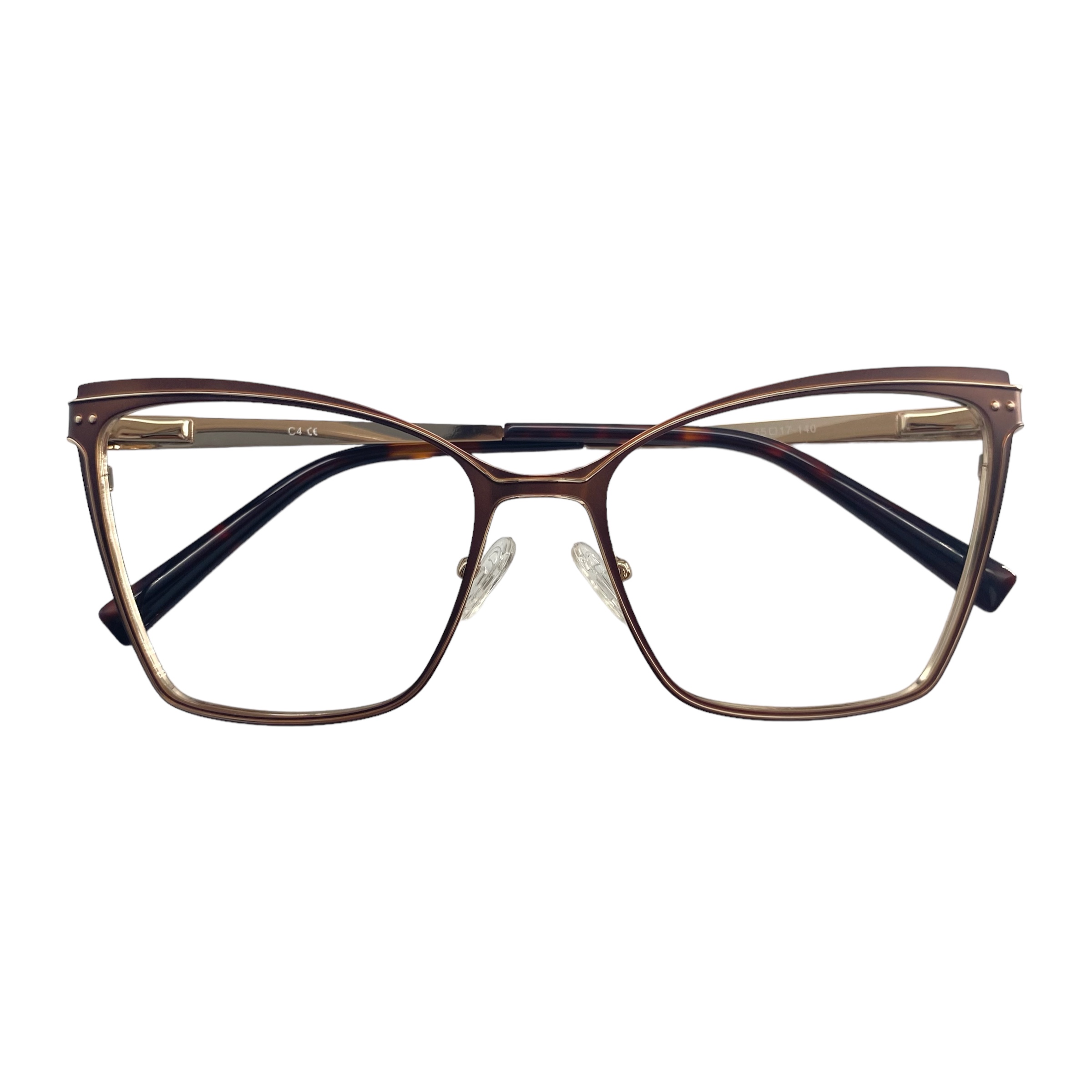 Óculos MYZ GATINHO MARRON COM DETALHE OURO