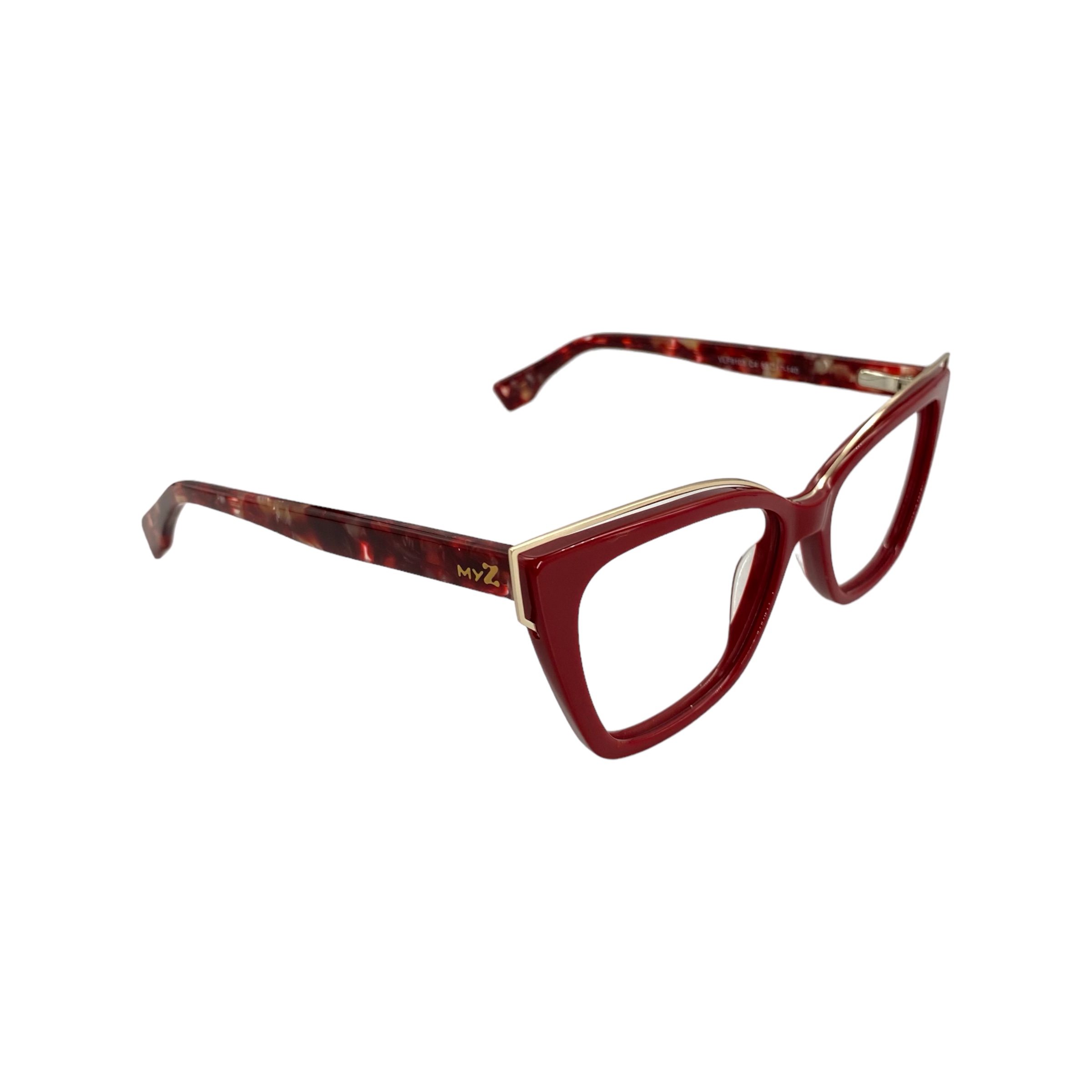 Óculos MYZ GATINHO VINHO COM DETALHES OURO - Imagem 2