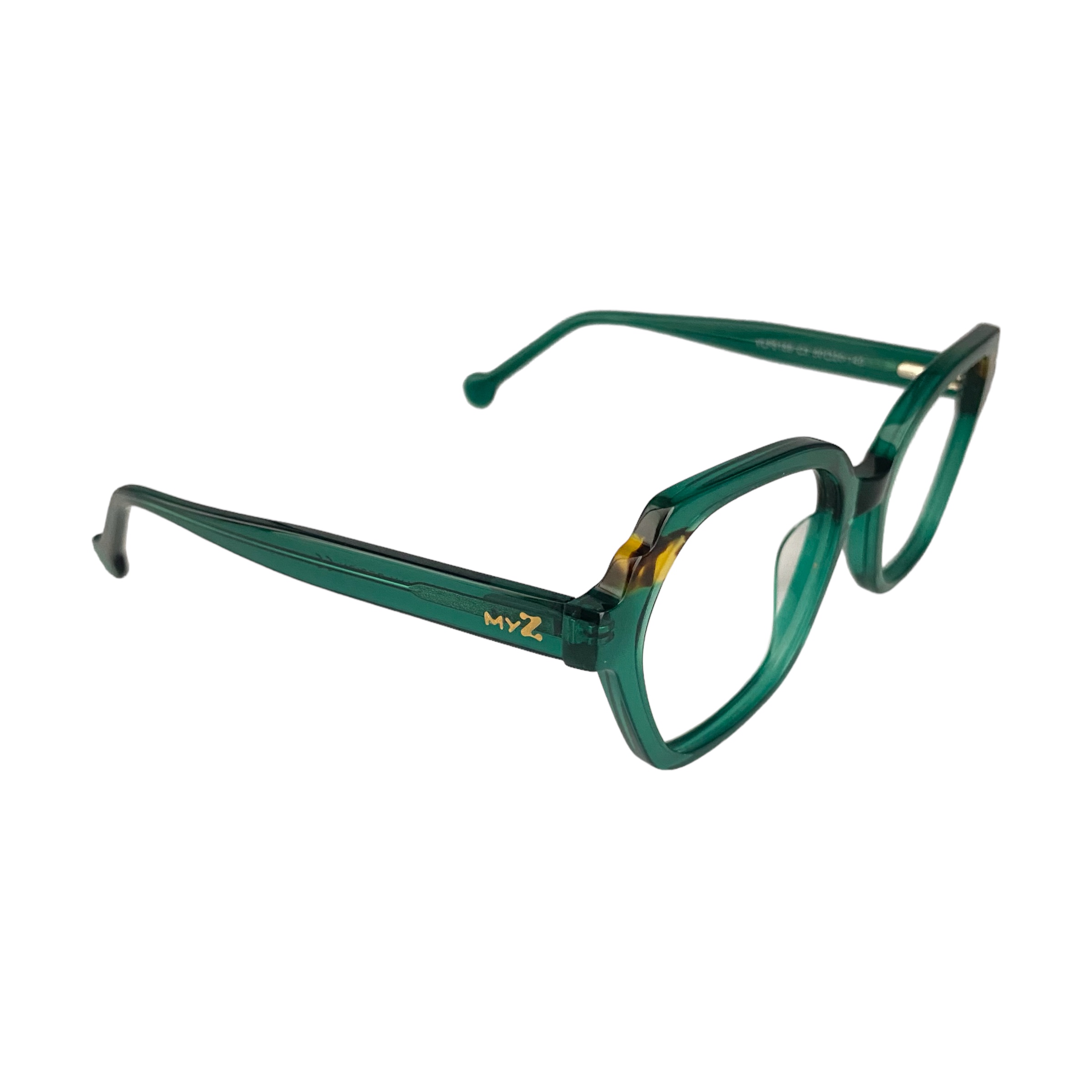 Óculos MYZ REDONDO VERDE COM DETALHE TARTARUGA - Imagem 2