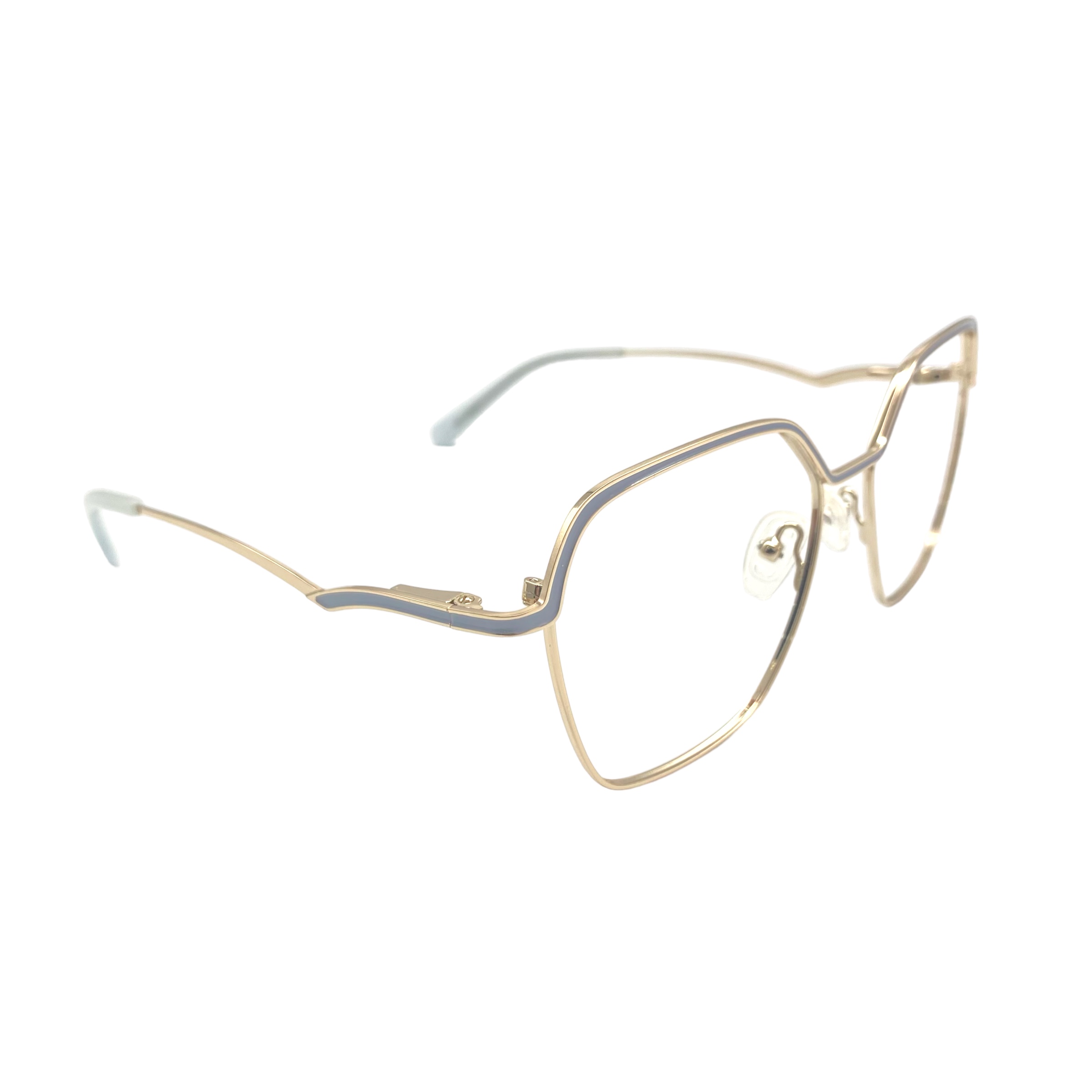 Óculos MYZ QUADRADO OURO COM DETALHE AZUL - Imagem 2