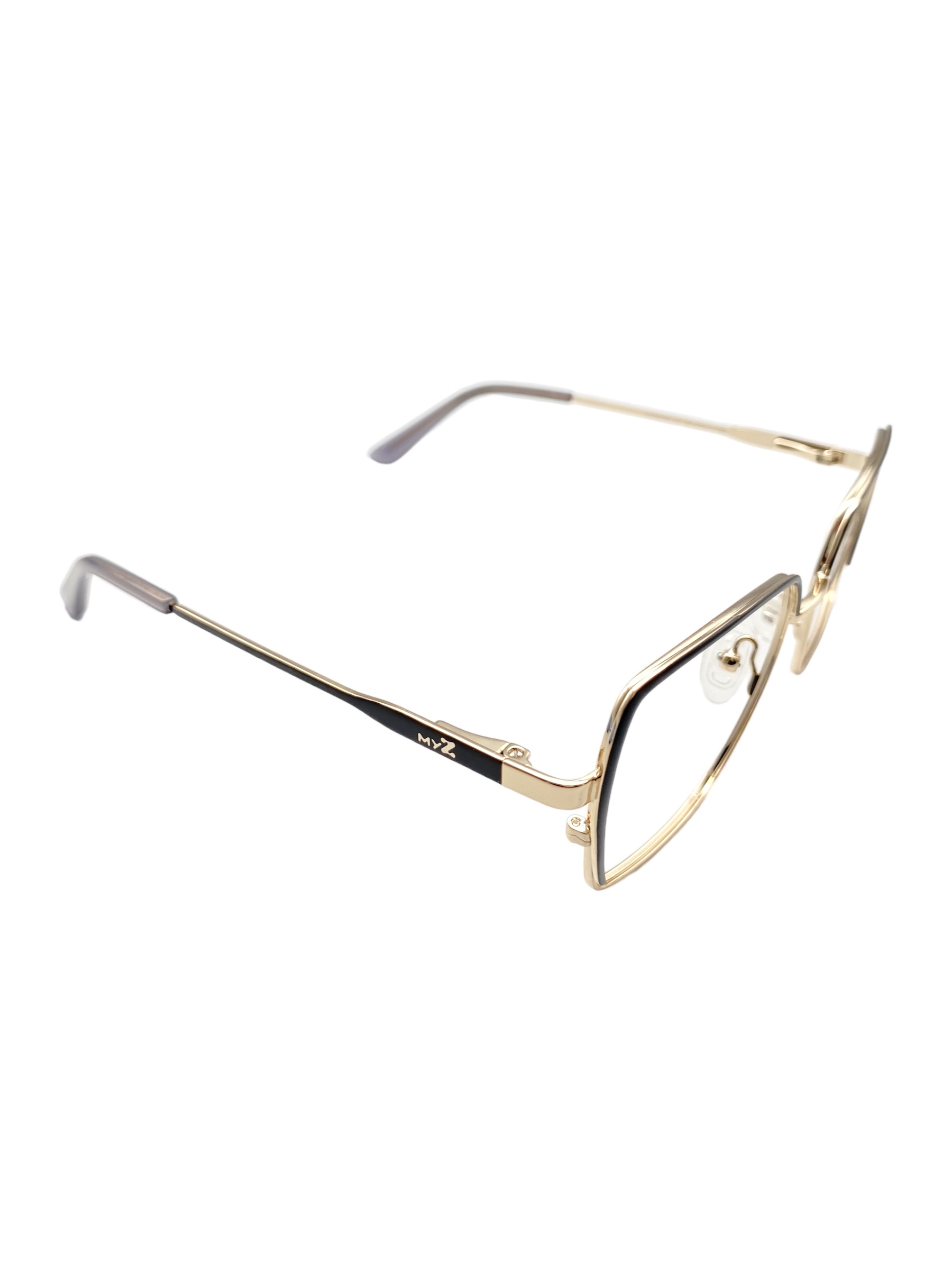 Óculos MYZ QUADRADO PRETO E OURO - Imagem 2