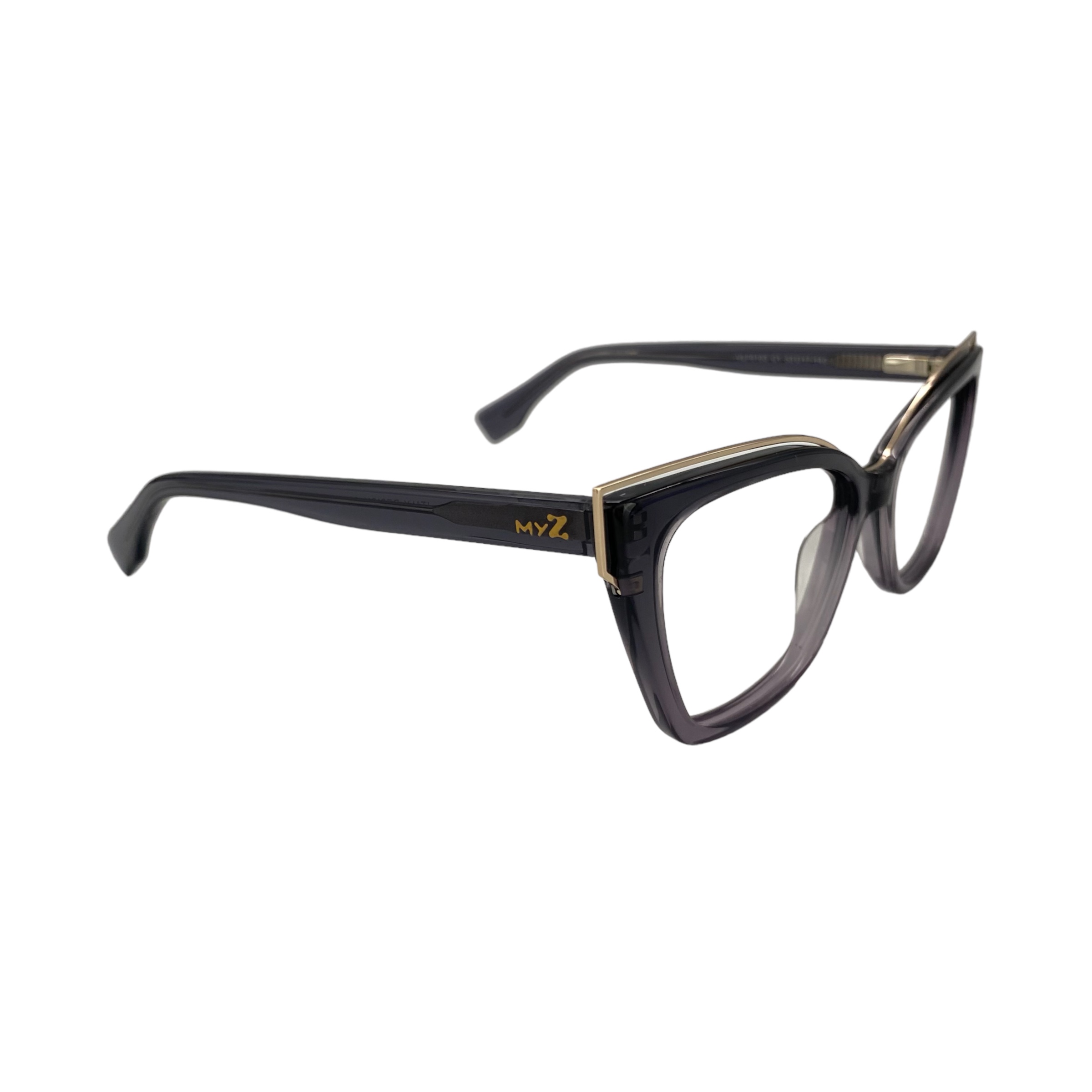 Óculos MYZ GATINHO CINZA COM DETALHE METAL OURO - Imagem 2