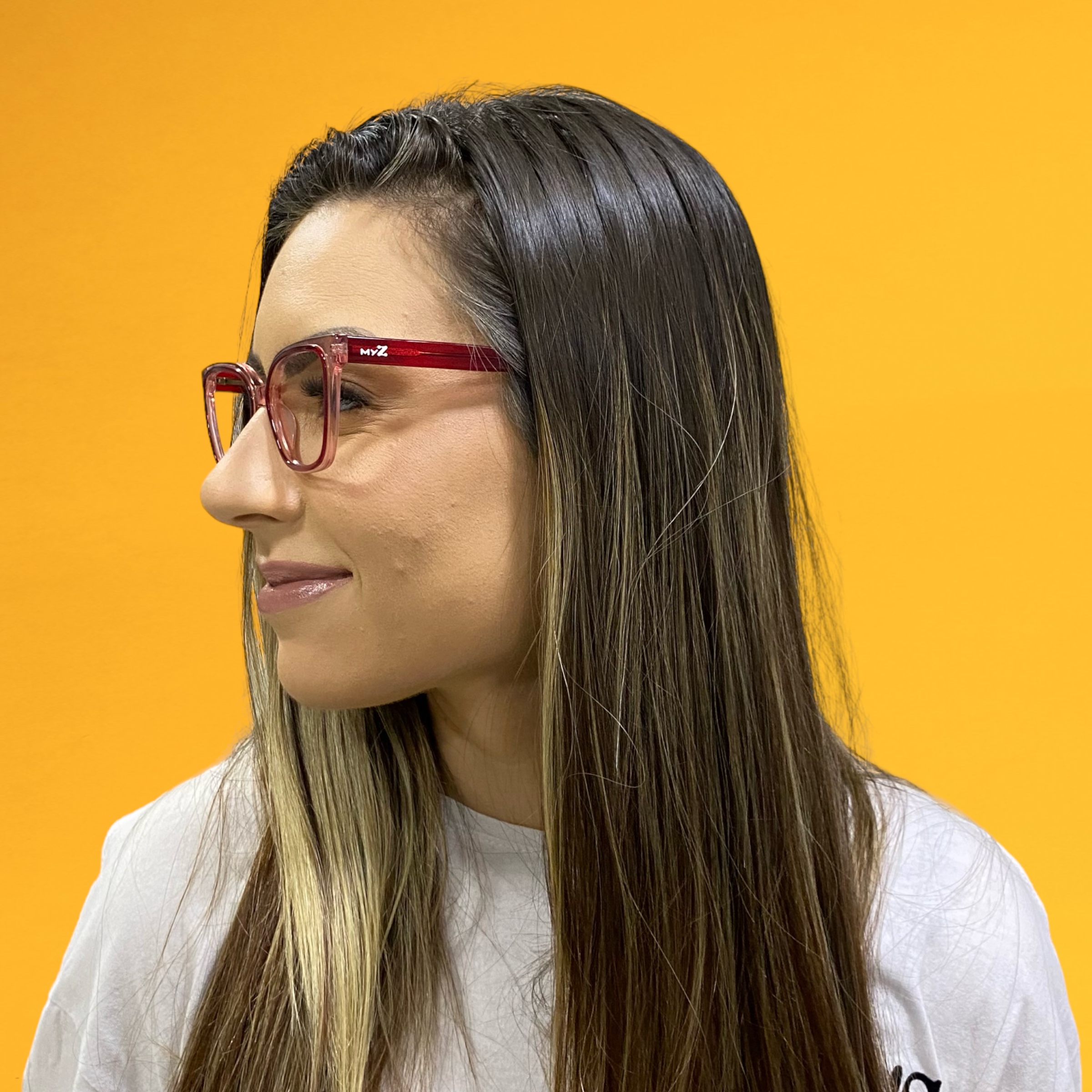 Óculos MYZ QUADRADO VERMELHO TRANSLUCIDO - Imagem 4