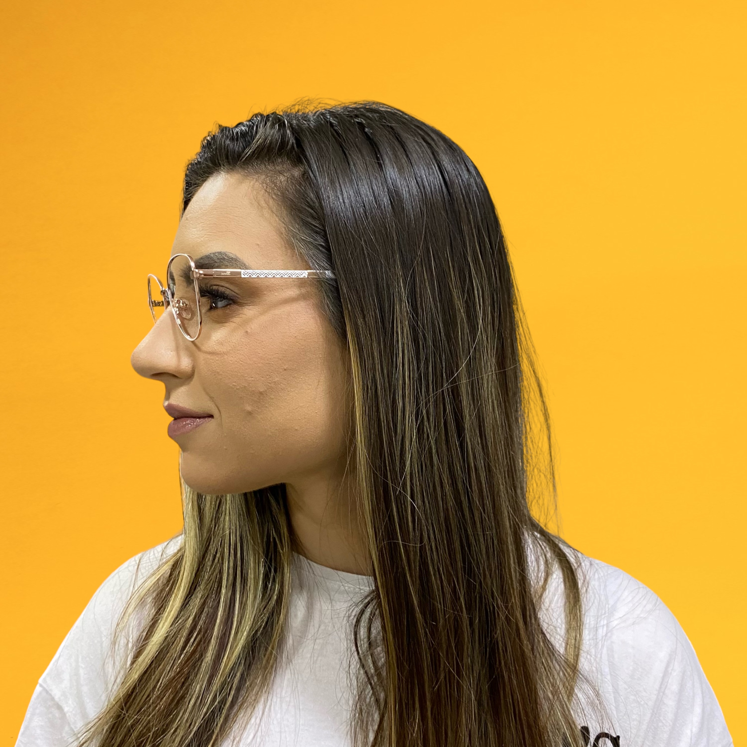 Óculos MYZ OVAL ROSE COM DETALHES EM BRANCO - Imagem 4