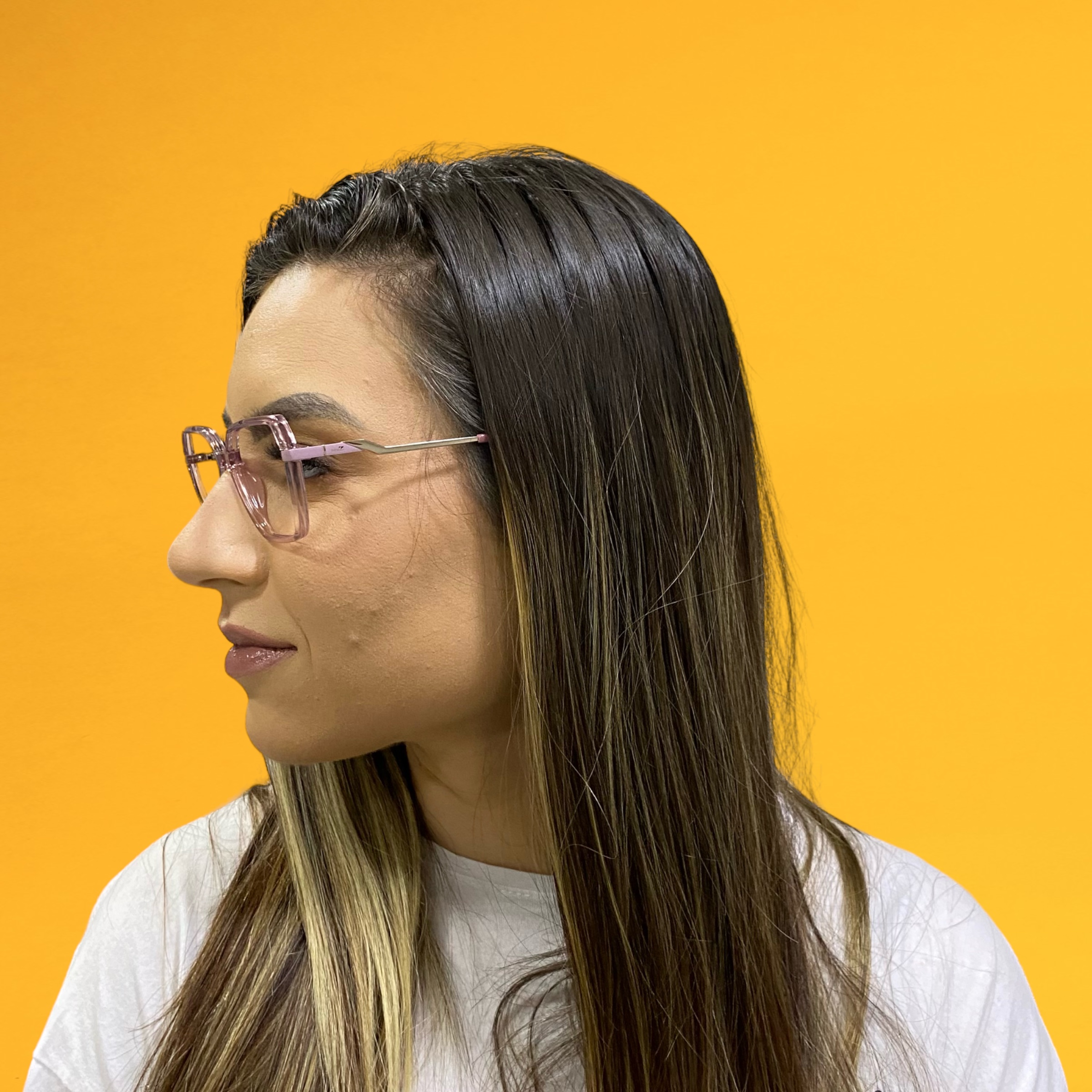 Óculos MYZ HEXAGONAL ROSA TRANSLUCIDO - Imagem 4