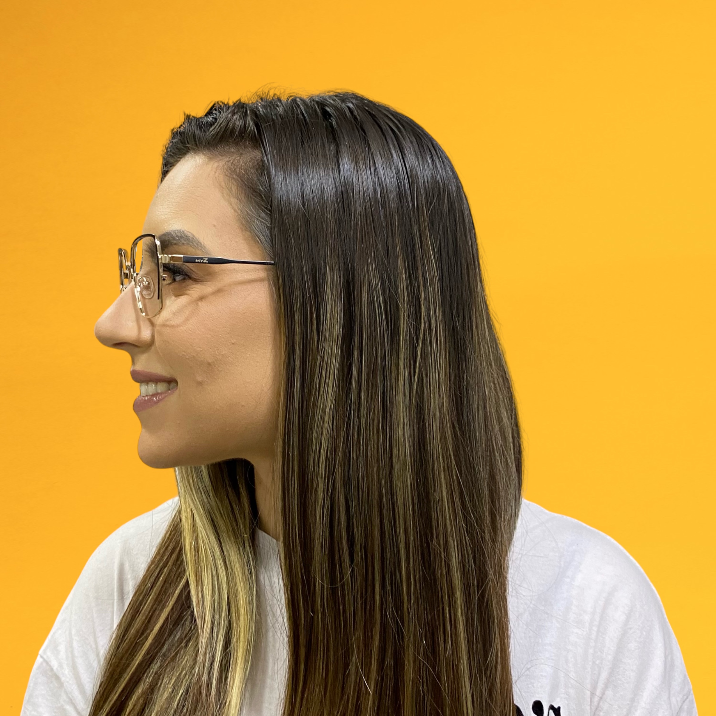 Óculos MYZ QUADRADO PRETO E OURO - Imagem 4