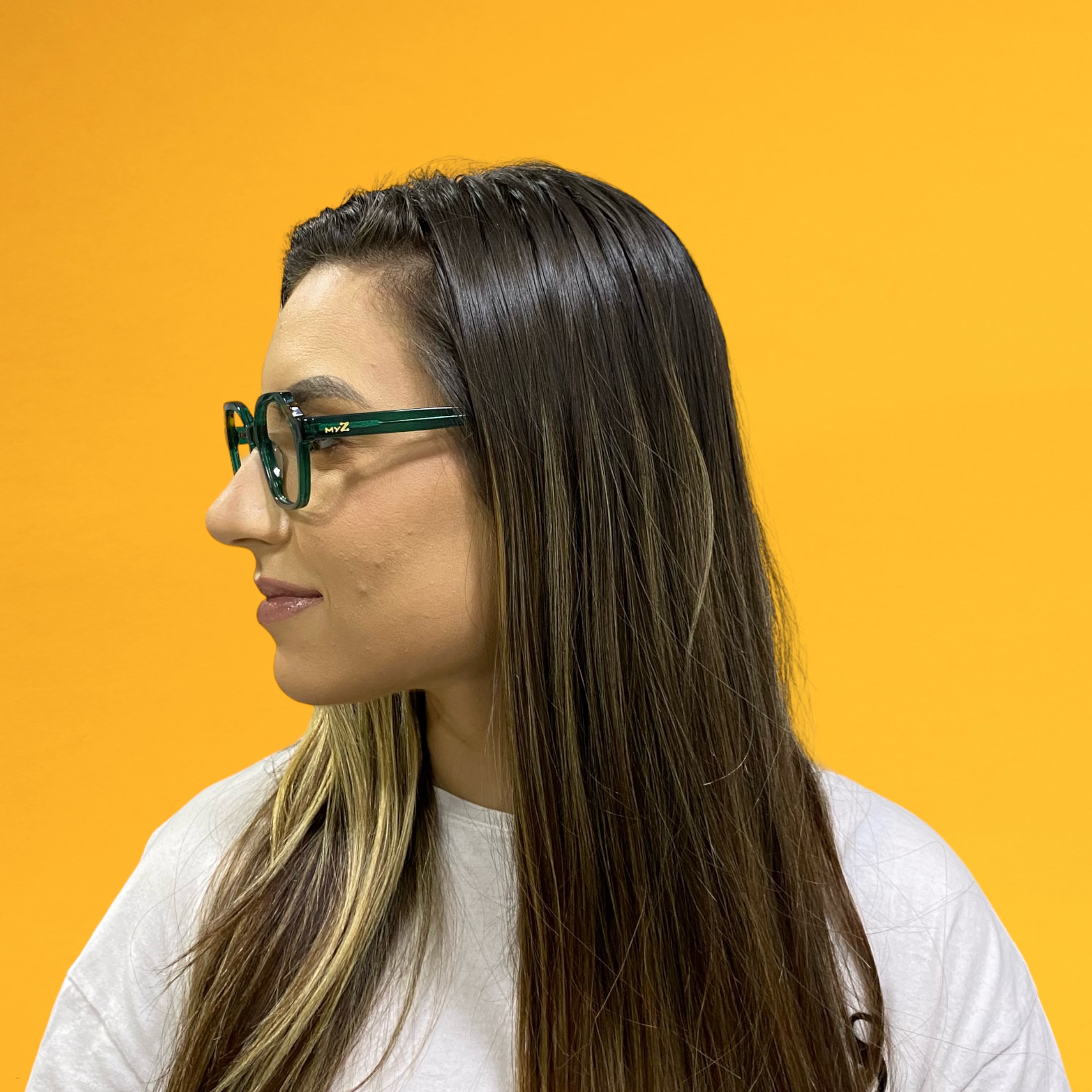 Óculos MYZ REDONDO VERDE COM DETALHE TARTARUGA - Imagem 4