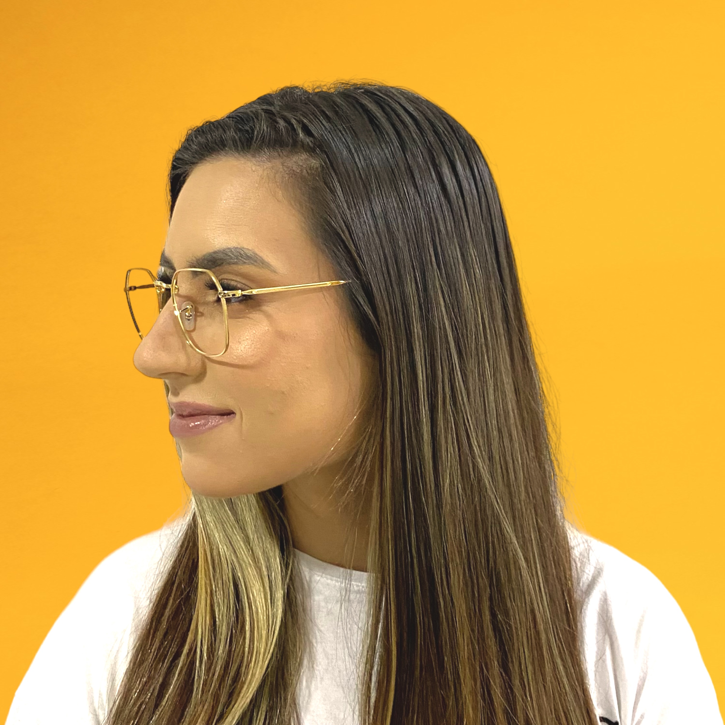 Óculos RAYBAN QUADRADO POLIDO OURO - Imagem 4