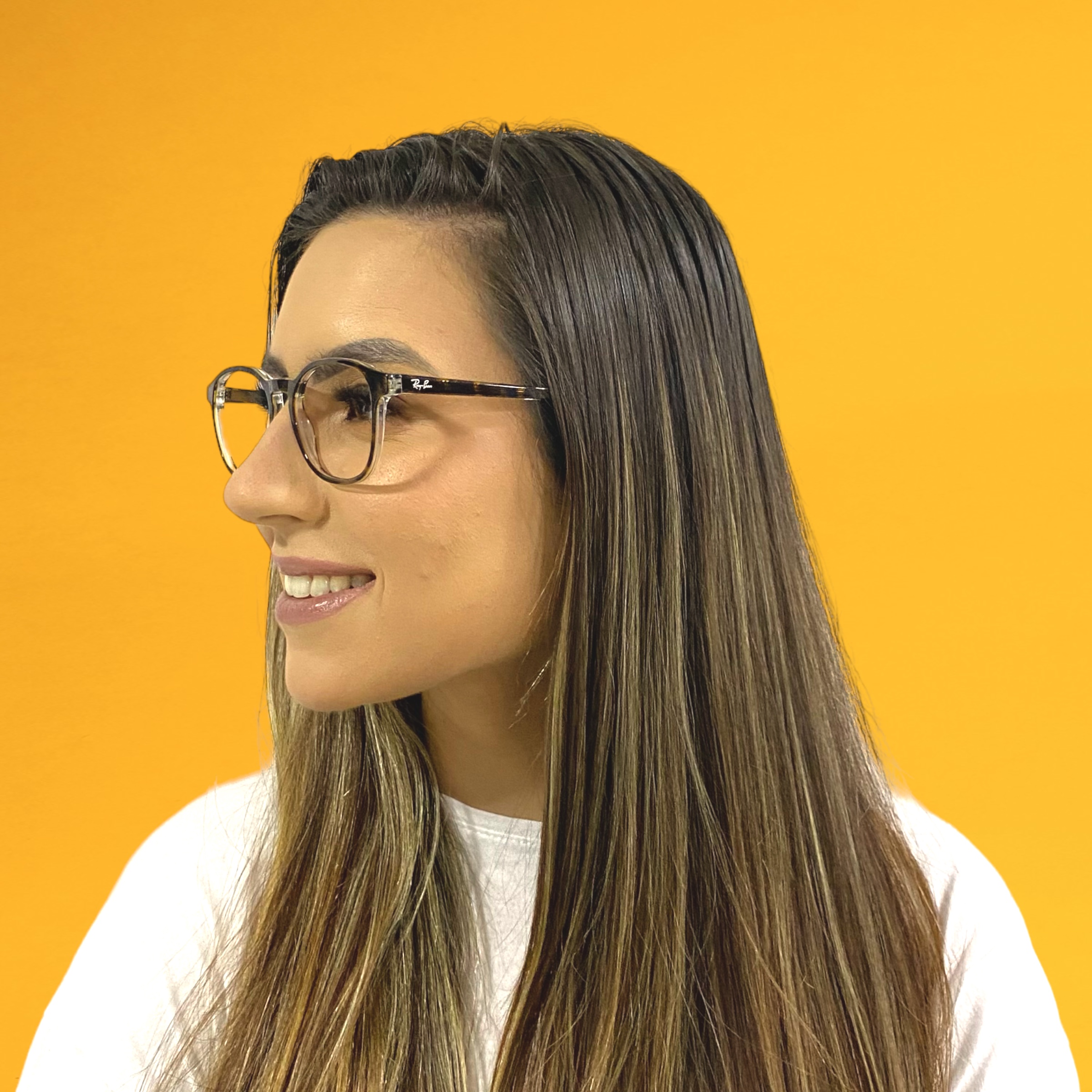 Óculos RAYBAN OVAL POLIDO HAVANA SOBRE TRANSPARENTE - Imagem 4