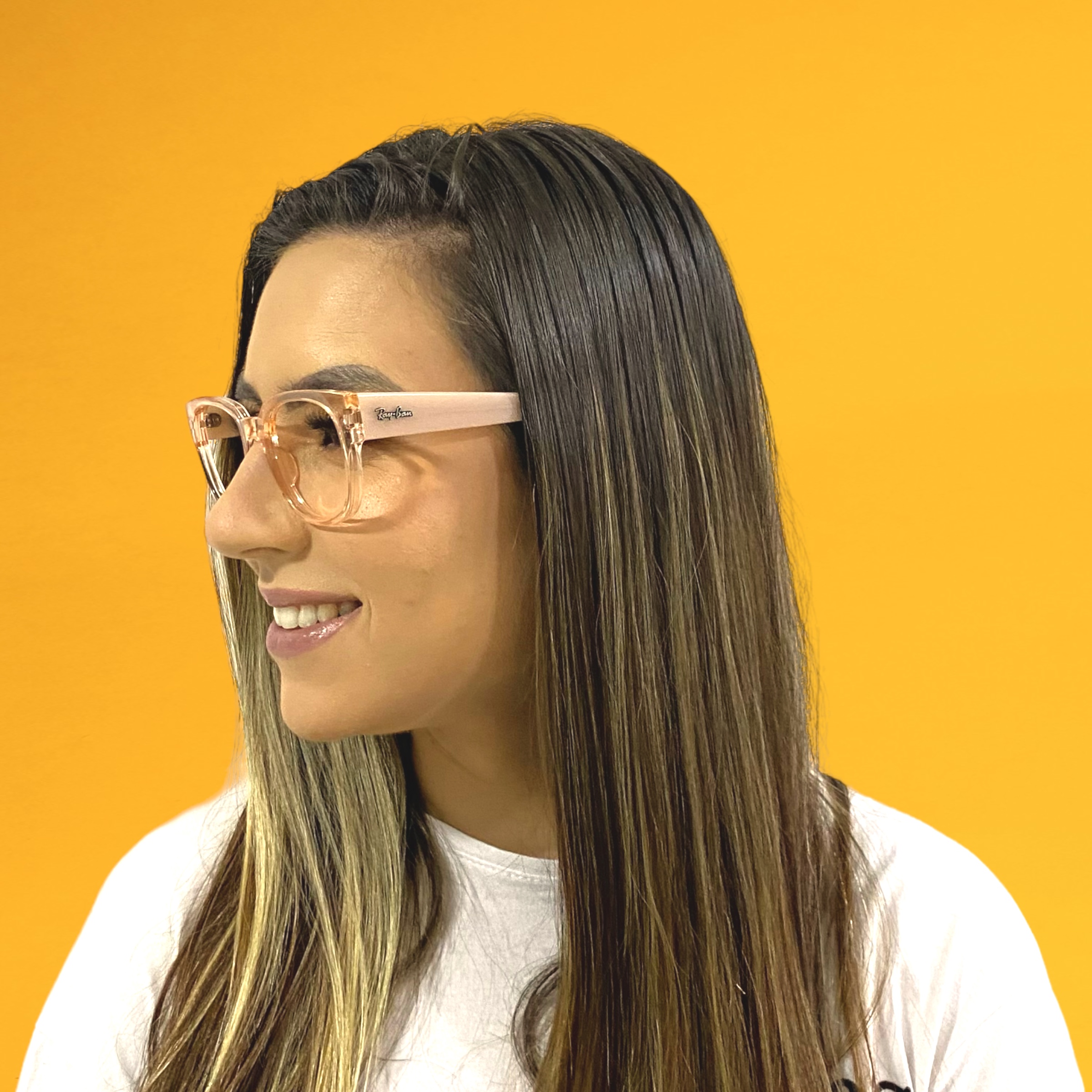 Óculos RAYBAN QUADRADO POLIDO ALABASTRO - Imagem 4