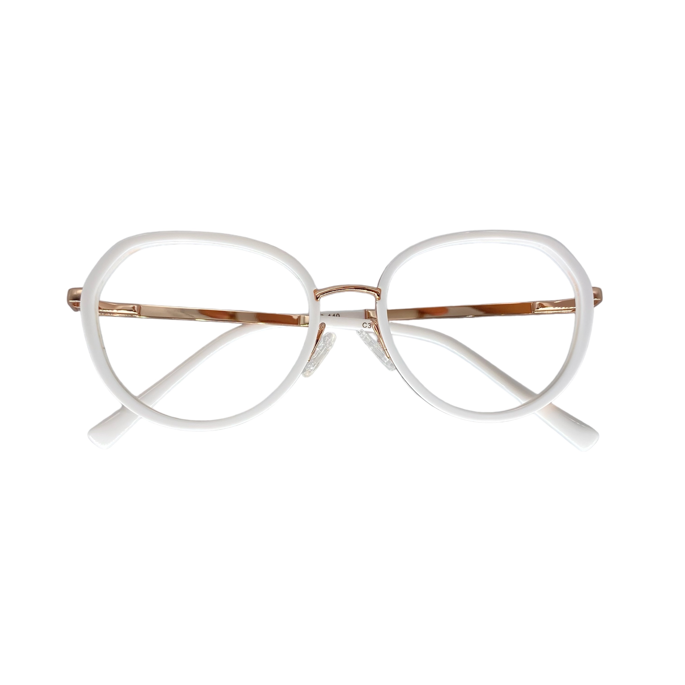 Óculos MYZ OVAL BRANCO COM DETALHES OURO