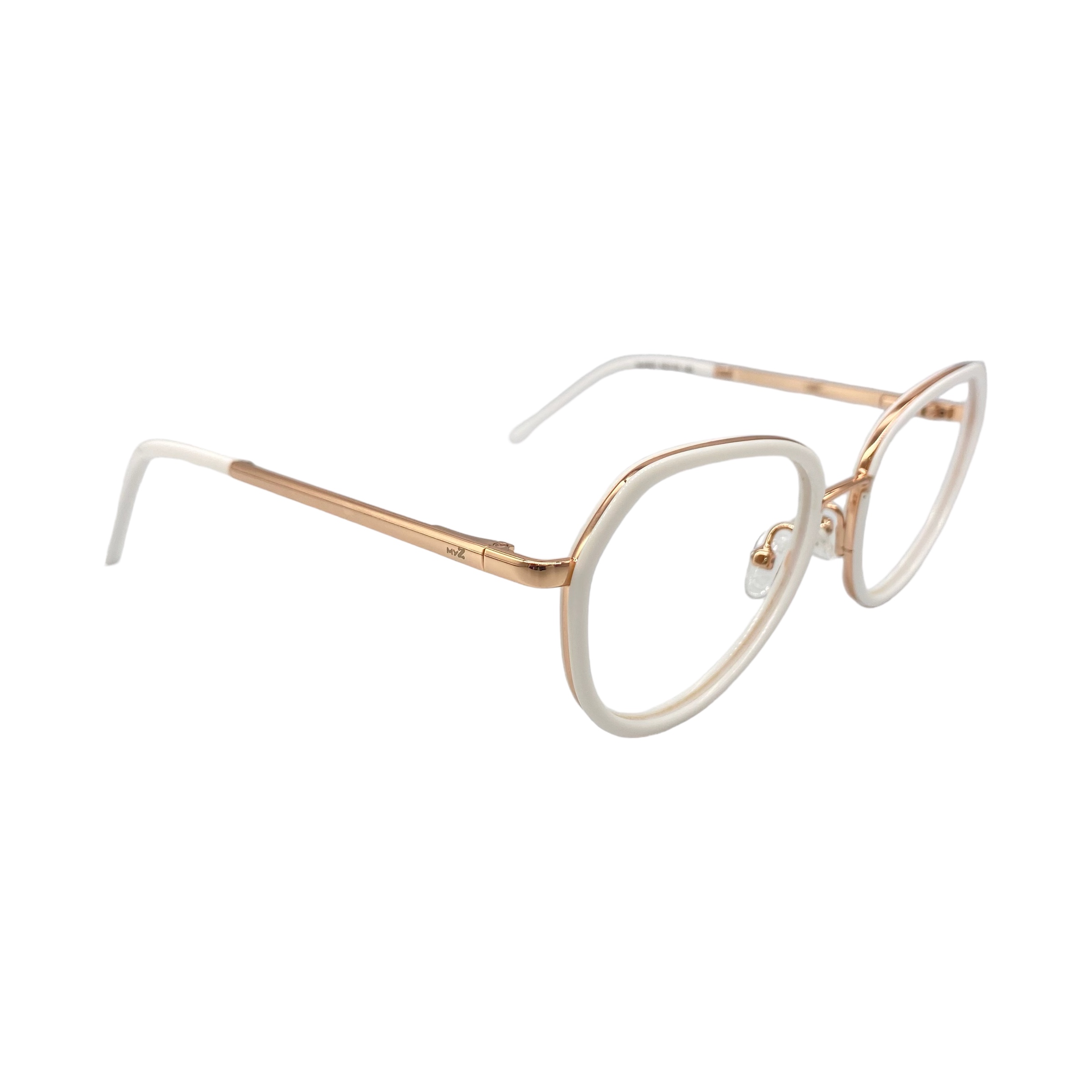 Óculos MYZ OVAL BRANCO COM DETALHES OURO - Imagem 2