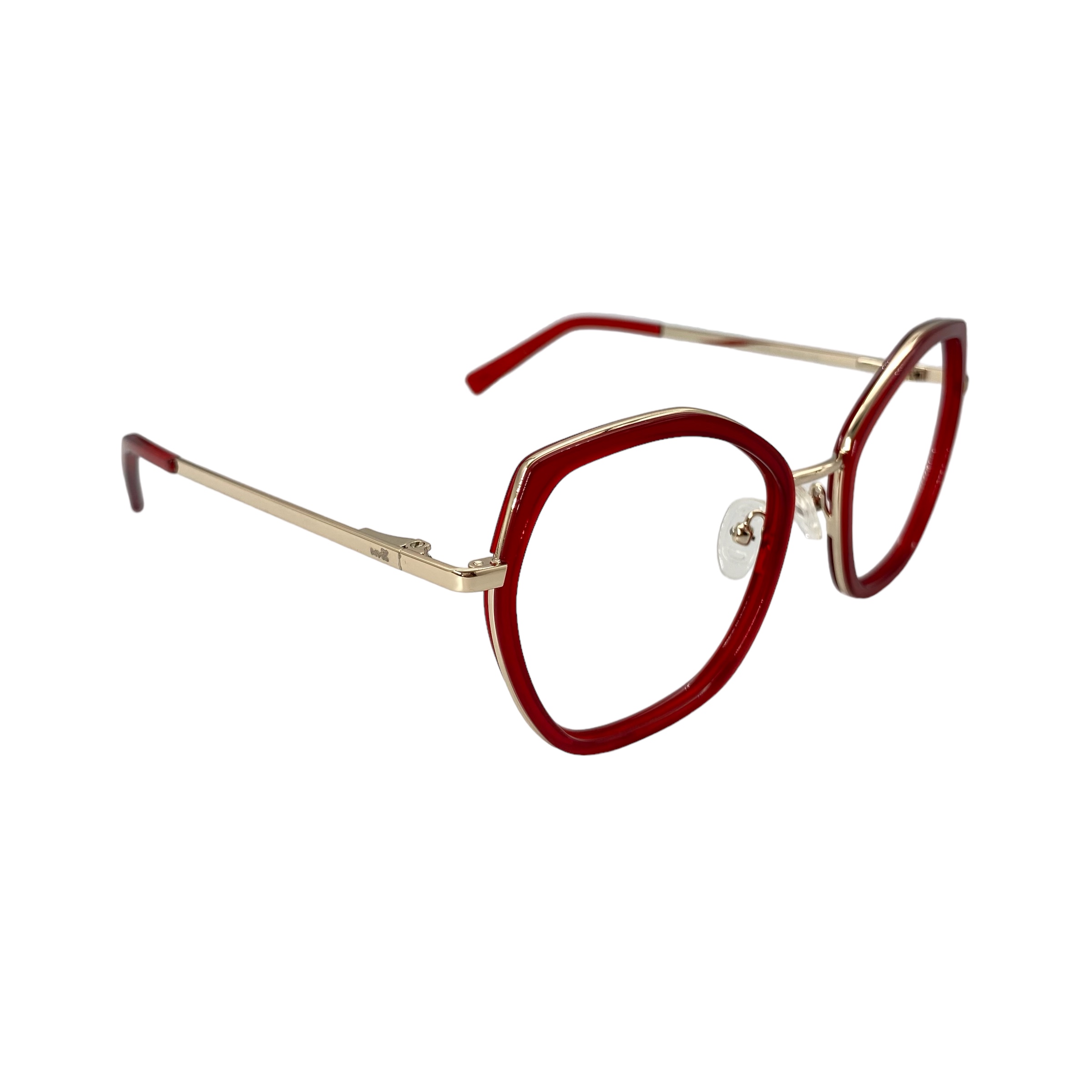 Óculos MYZ HEXAGONAL VERMELHO COM DETALHES OURO - Imagem 2