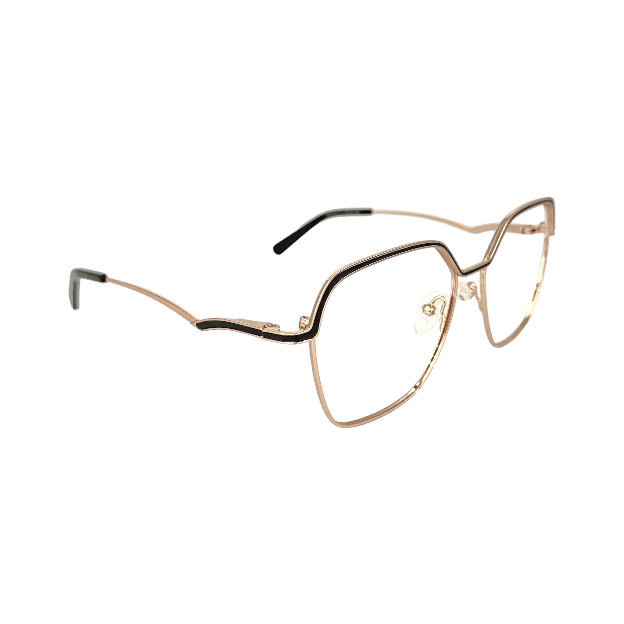 Óculos MYZ QUADRADO OURO COM DETALHES PRETO - Imagem 2