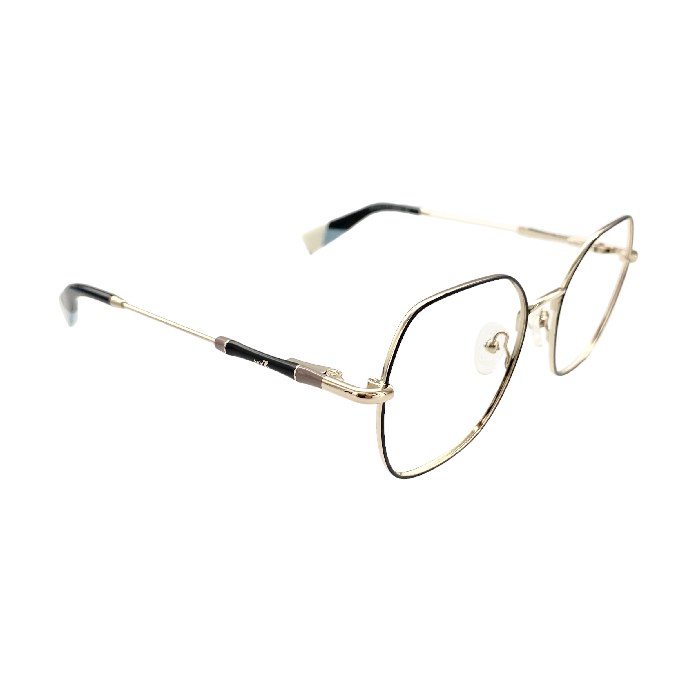 Óculos MYZ HEXAGONAL PRETO COM DETALHES OURO - Imagem 2