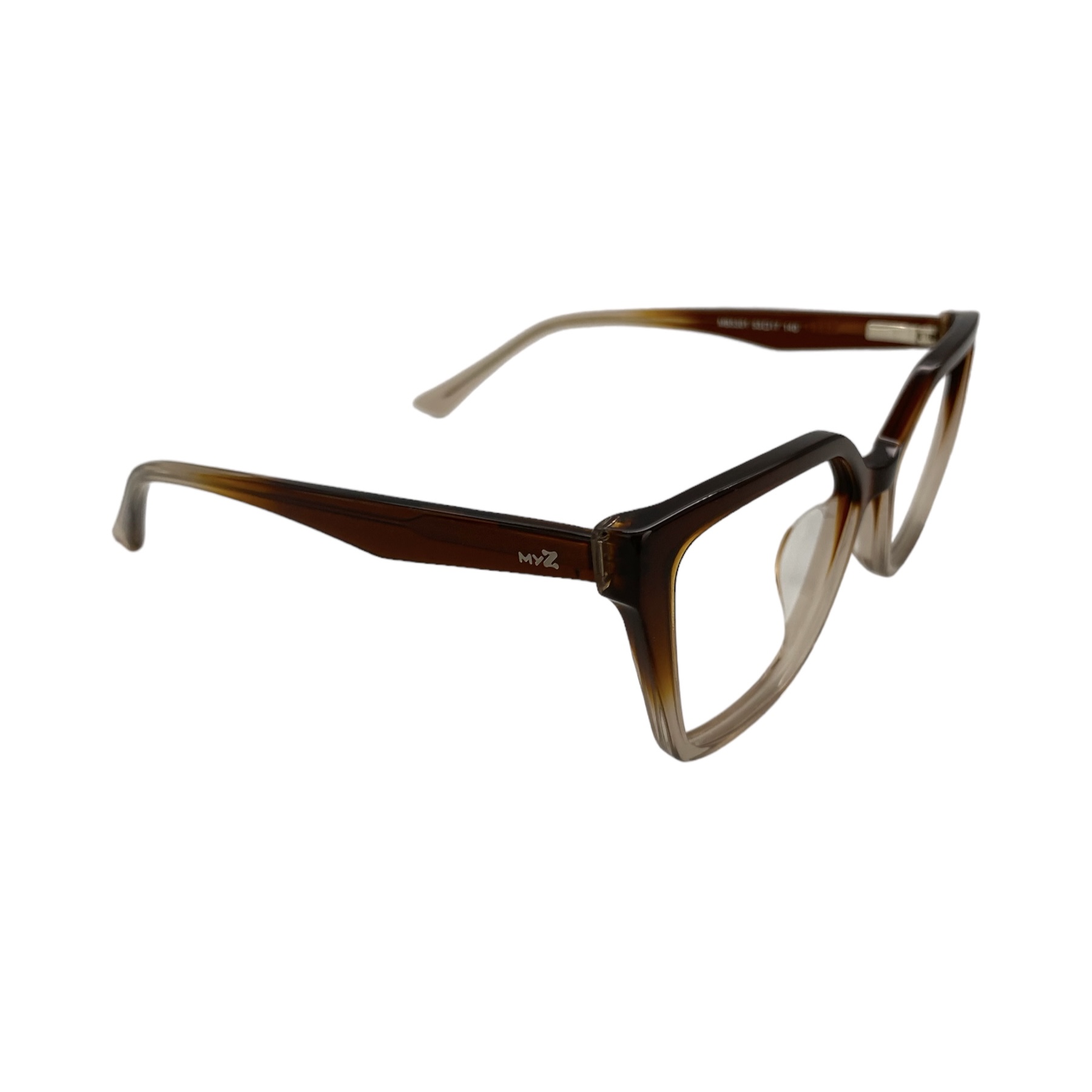 Óculos MYZ QUADRADO MARROM COM DETALHE TRANSPARENTE - Imagem 2