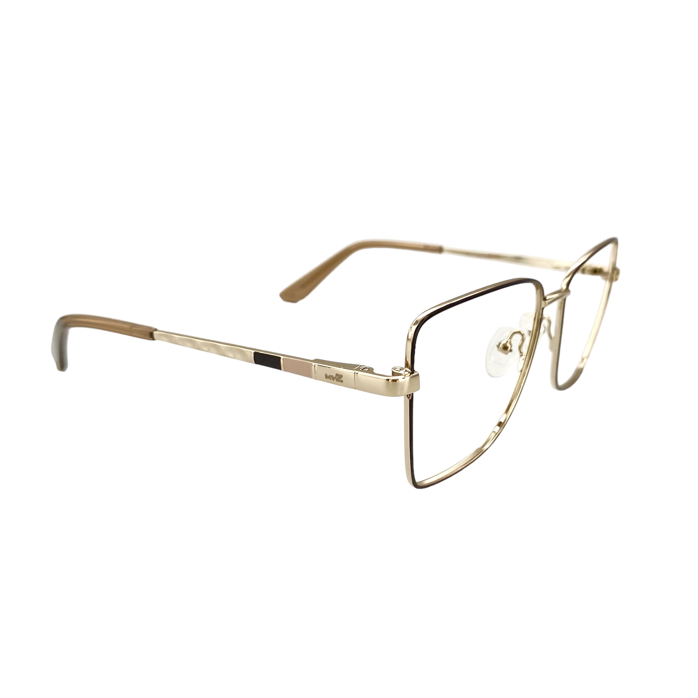 Óculos MYZ QUADRADO MARROM COM DETALHES OURO - Imagem 2