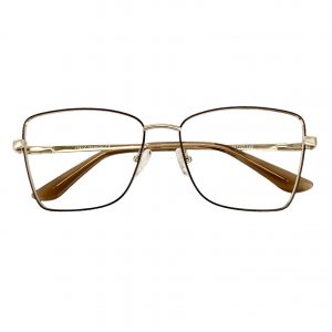 Óculos MYZ QUADRADO MARROM COM DETALHES OURO
