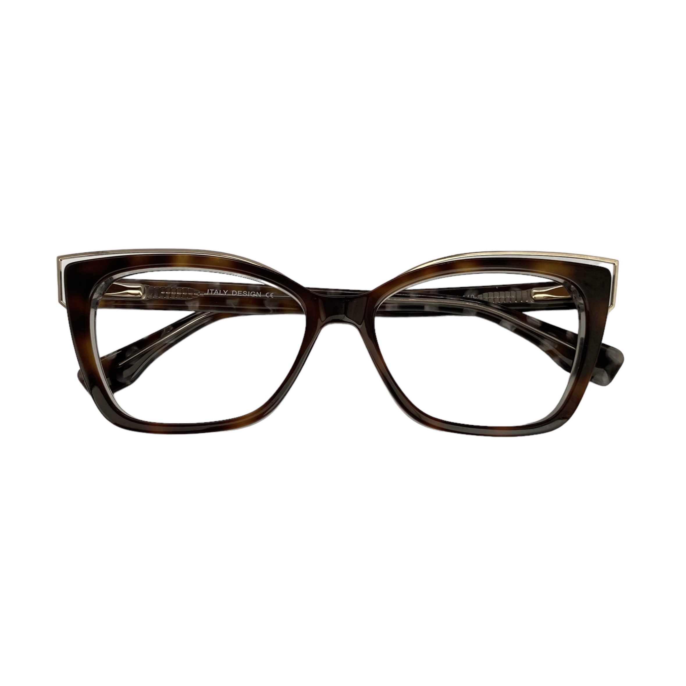 Óculos MYZ GATINHO MARROM TARTARUGA COM DETALHES EM OURO