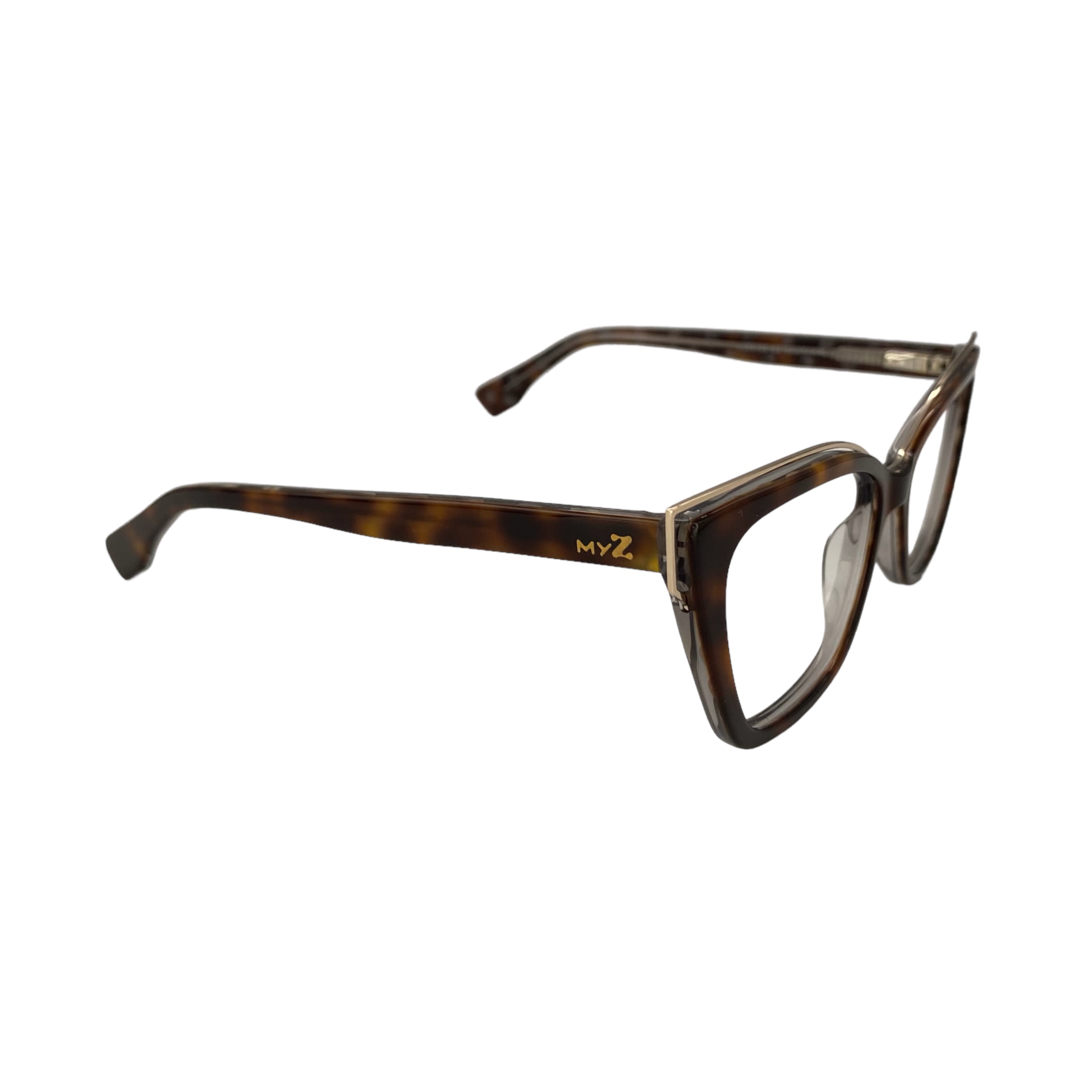 Óculos MYZ GATINHO MARROM TARTARUGA COM DETALHES EM OURO - Imagem 2