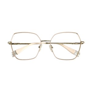 Óculos MYZ HEXAGONAL ROSA COM DETALHES OURO