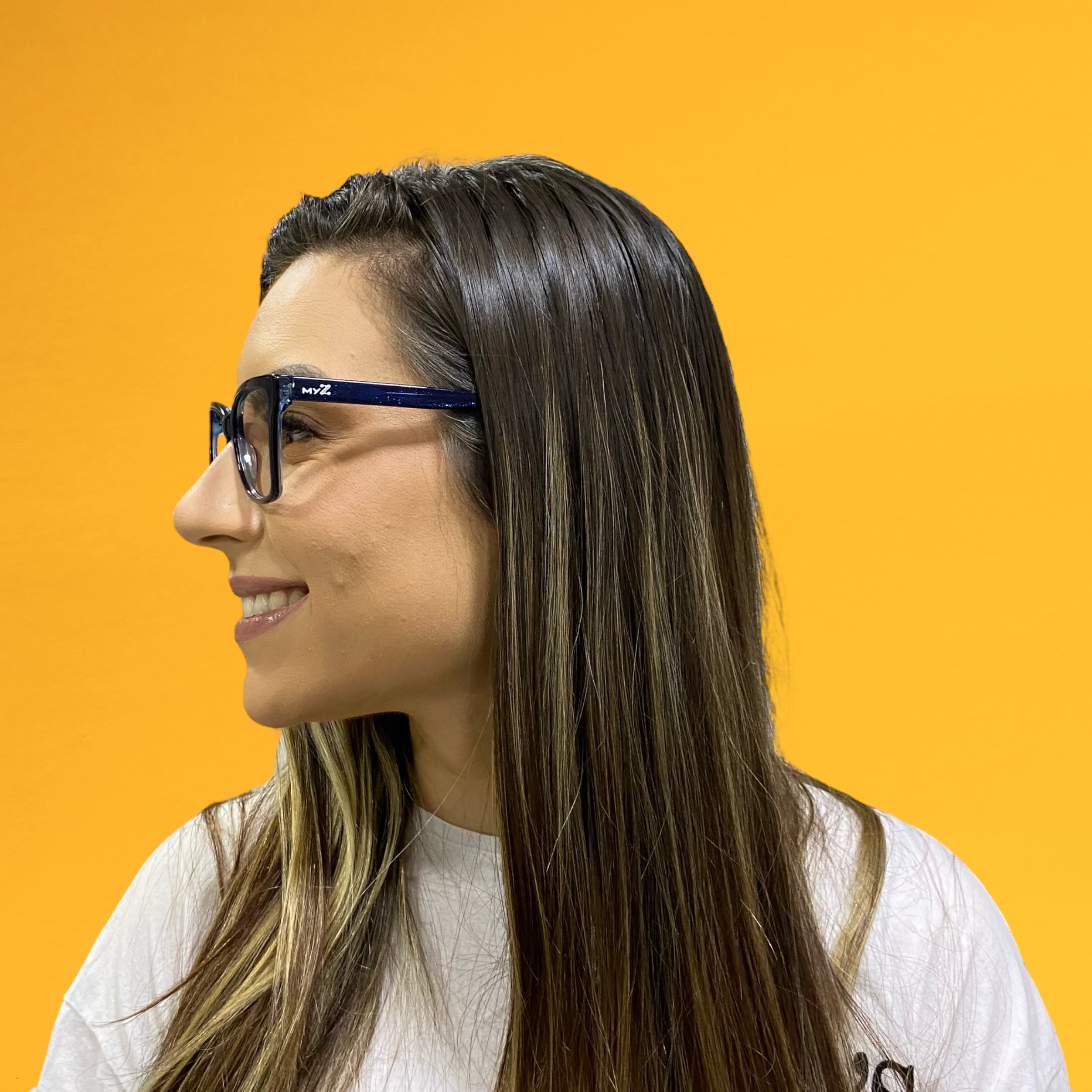 Óculos MYZ GATINHO AZUL COM DETALHES BRILHO - Imagem 4