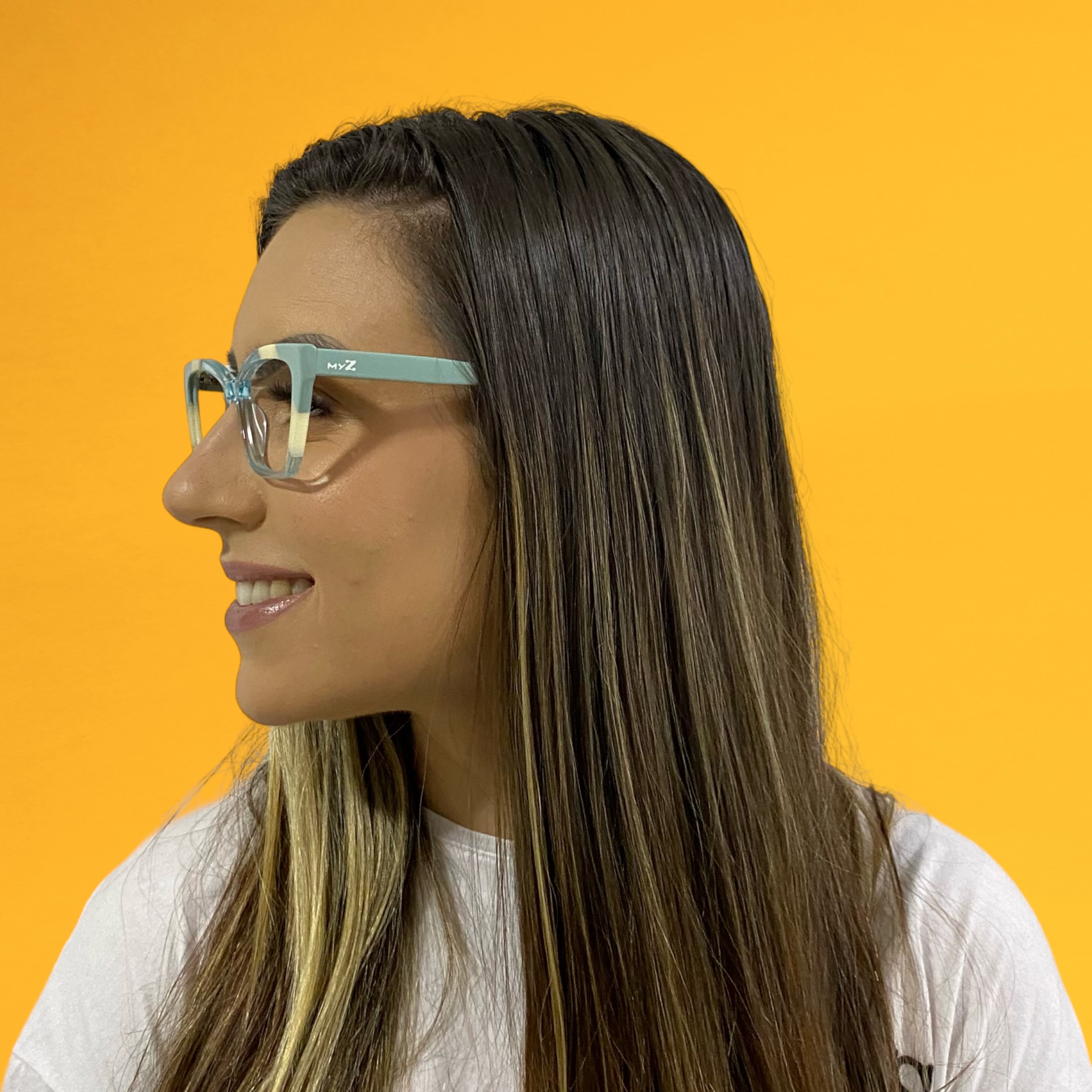 Óculos MYZ GATINHO VERDE TRANSLÚCIDO COM DETALHES BRANCO - Imagem 4