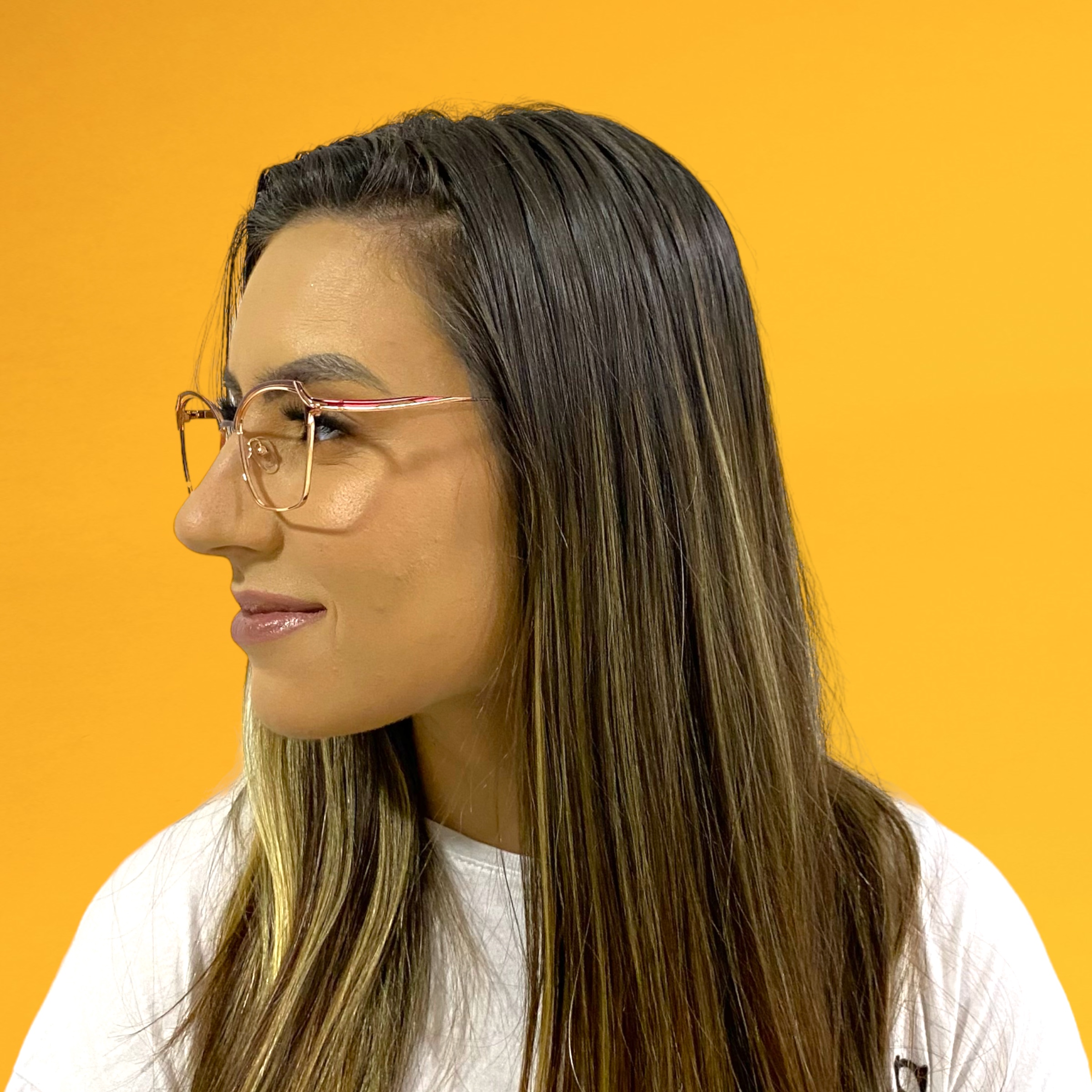 Óculos MYZ GATINHO OURO COM DETALHES VERMELHO - Imagem 4