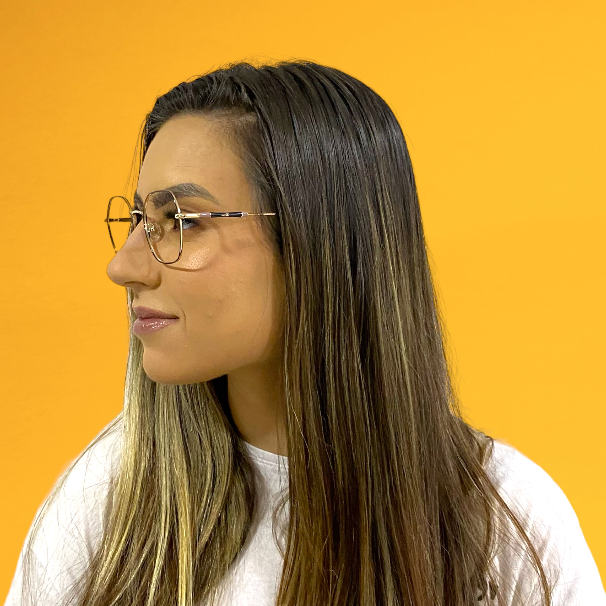 Óculos MYZ HEXAGONAL PRETO COM DETALHES OURO - Imagem 4