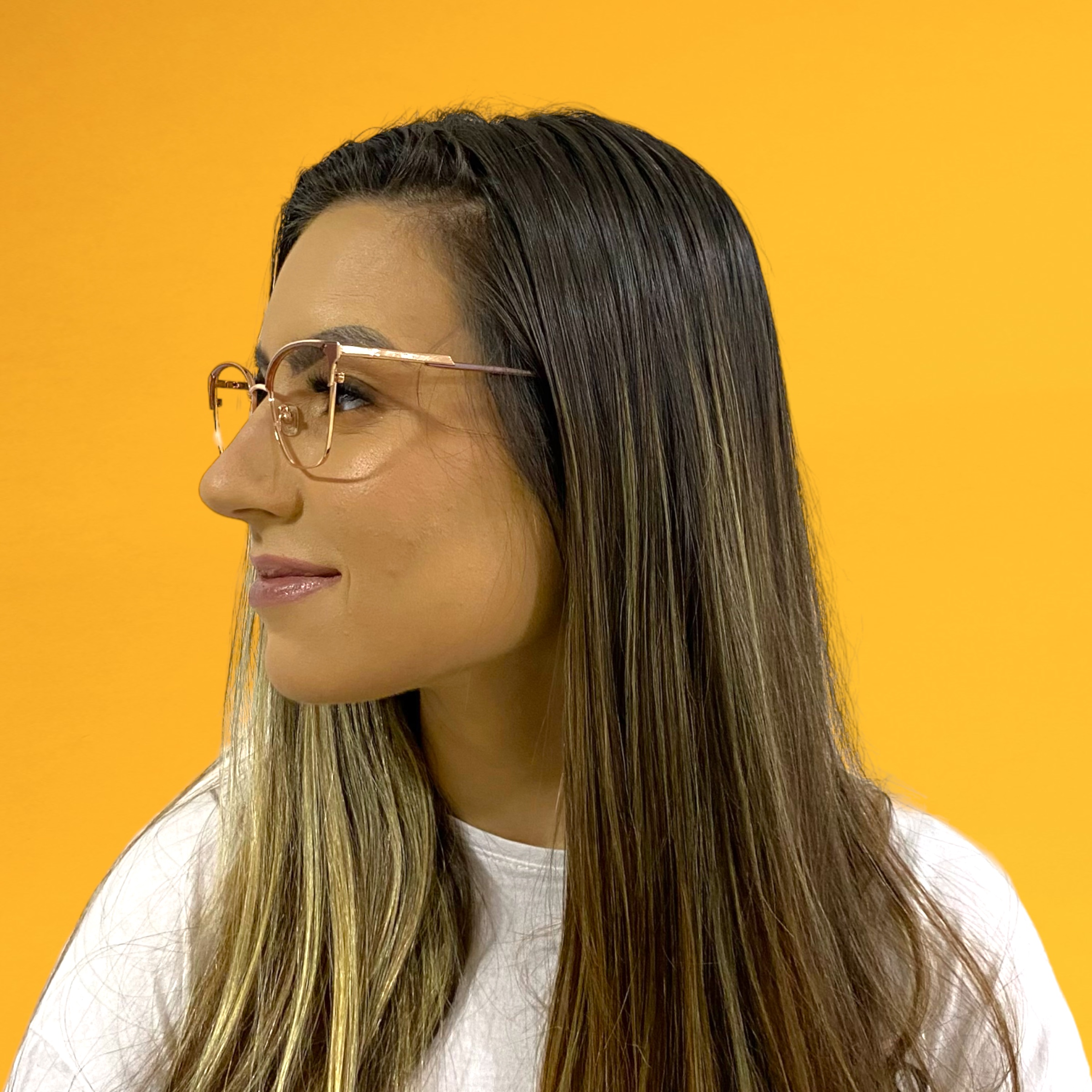 Óculos MYZ GATINHO OURO COM DETALHES MARROM - Imagem 4