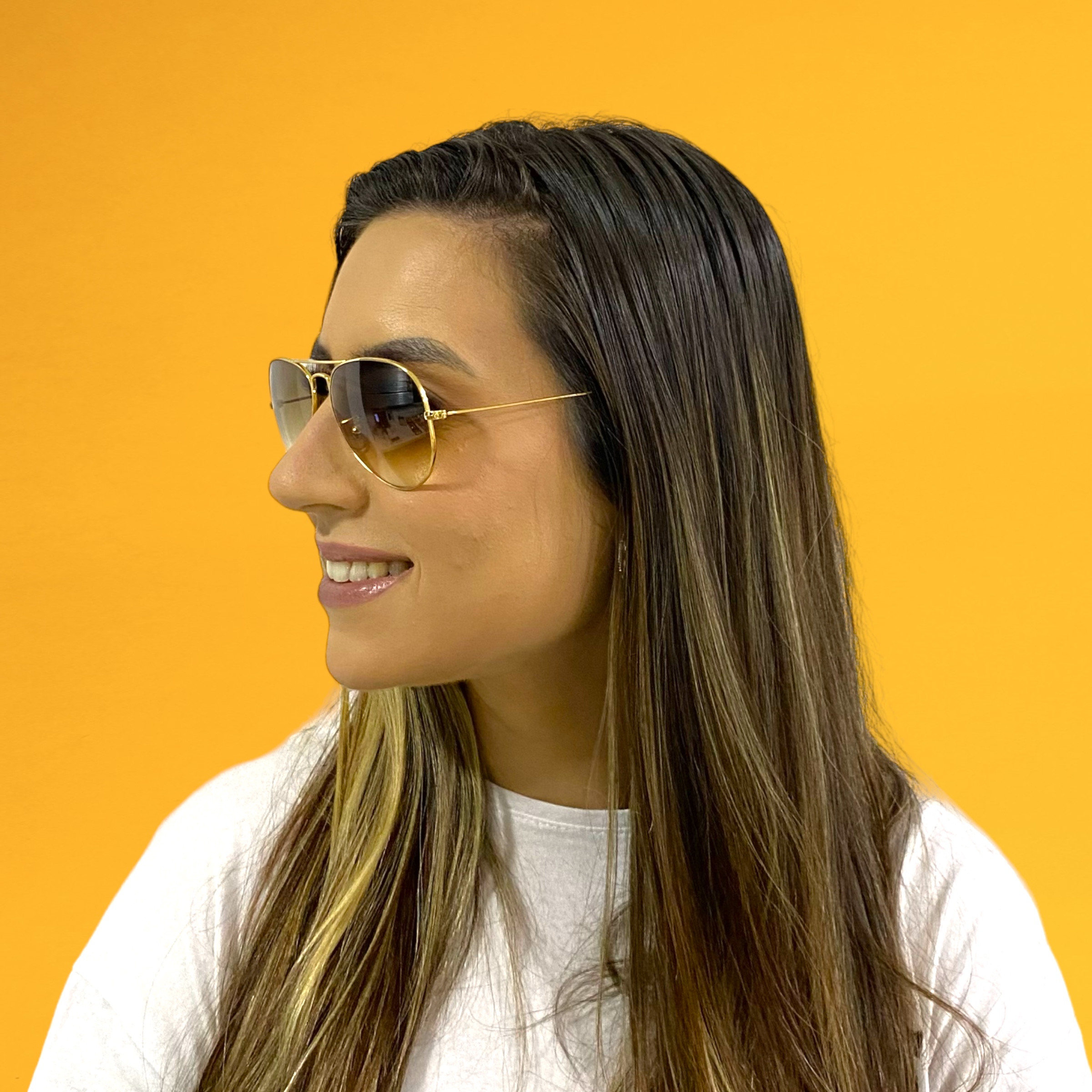 Óculos RAYBAN AVIADOR POLIDO OURO - Imagem 4