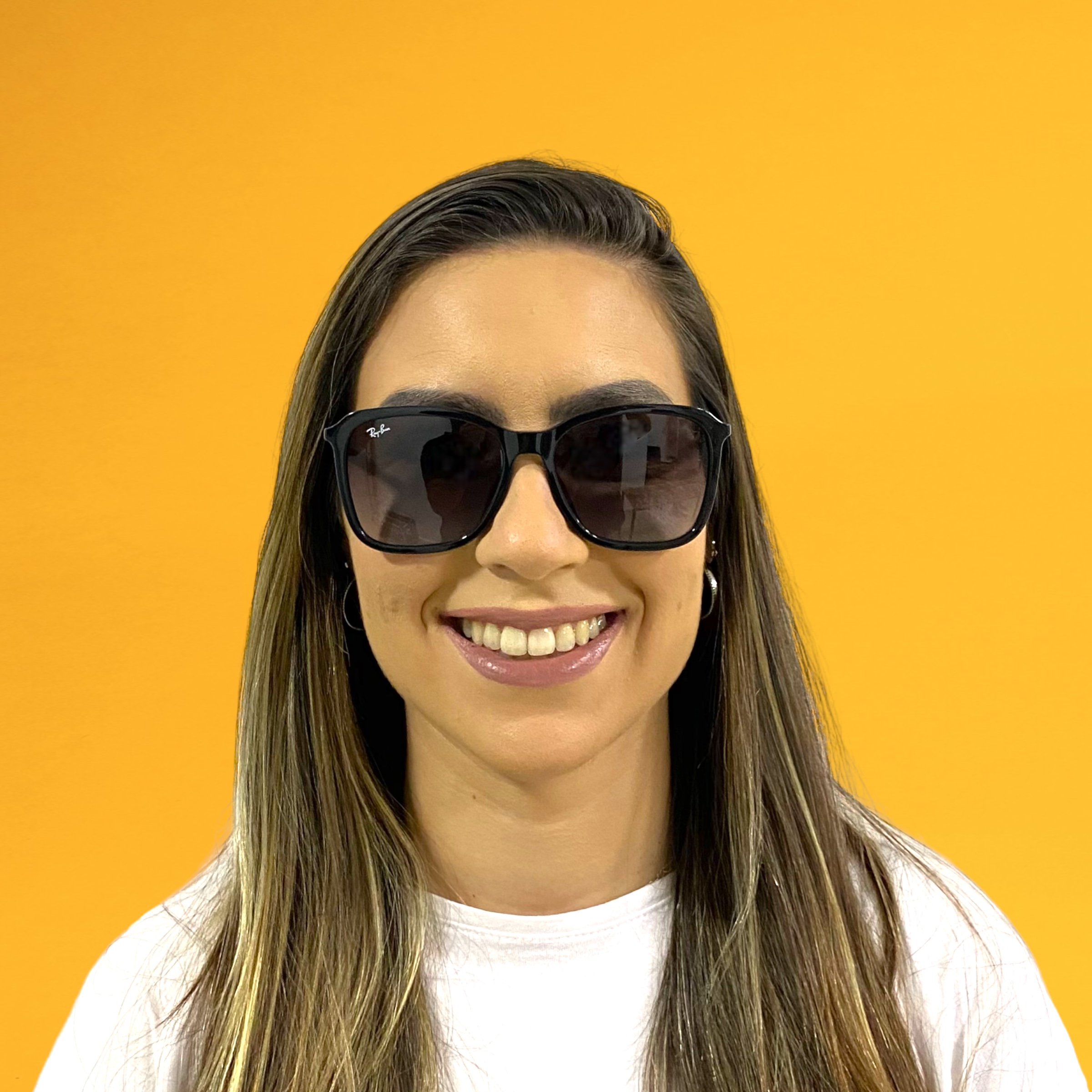 Óculos RAYBAN QUADRADO POLIDO PRETO - Imagem 3