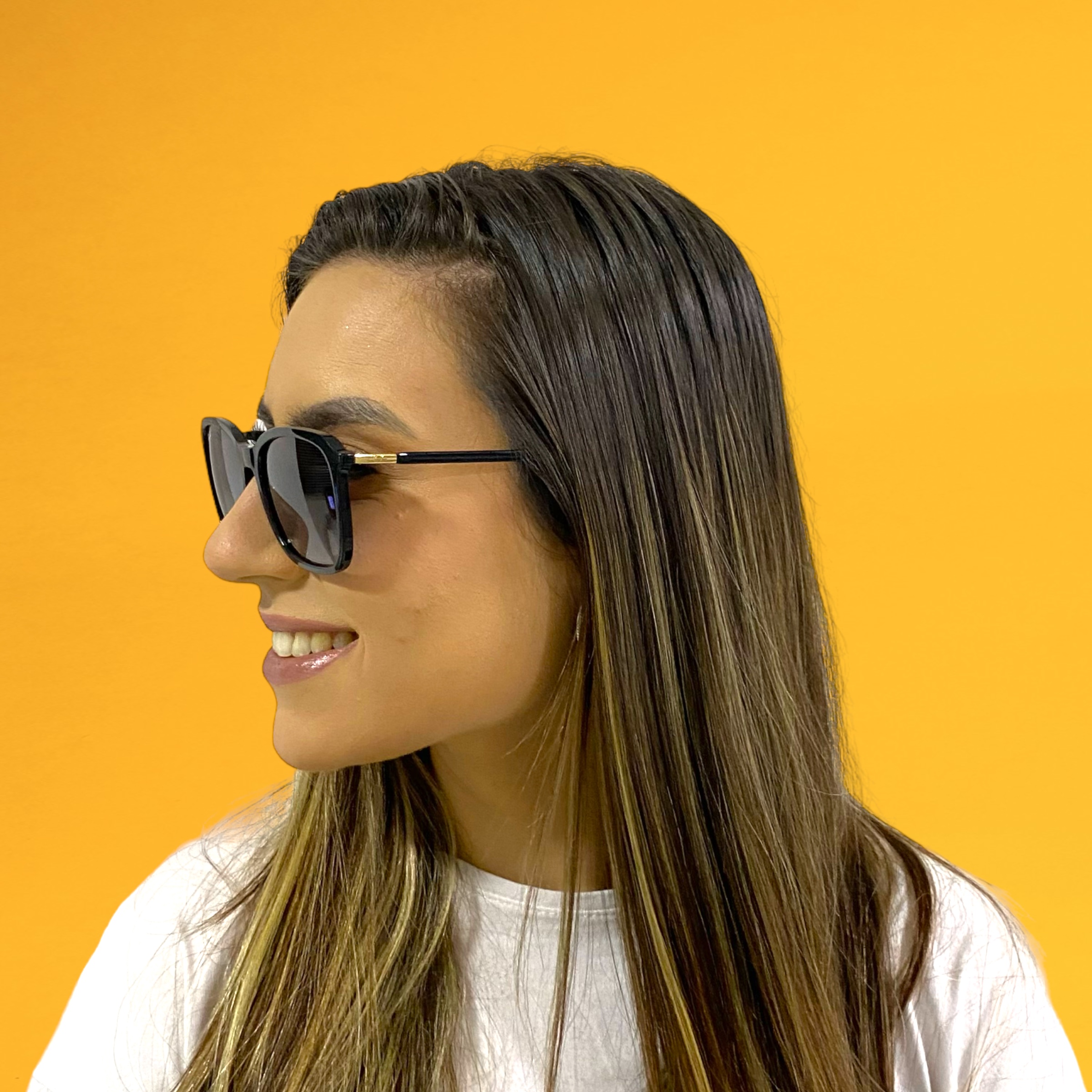 Óculos RAYBAN QUADRADO POLIDO PRETO - Imagem 4